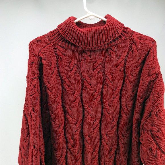 Club Monaco - Turtleneck Knit Sweater - Red - Men's Medium - Picture 5 of 9